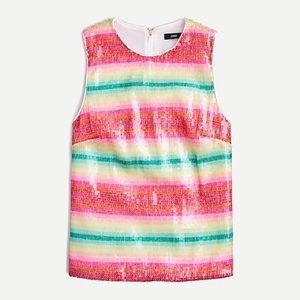 NWT!  J.Crew Striped Sequin sleeveless top!  💕💕